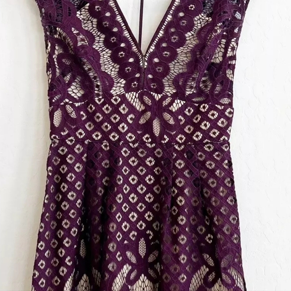 Free People Purple Lace One Million Lovers Dress 8 - Picture 6 of 6
